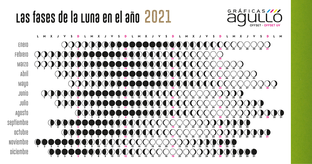 Imagen Calendario Lunar Gráficas Agulló