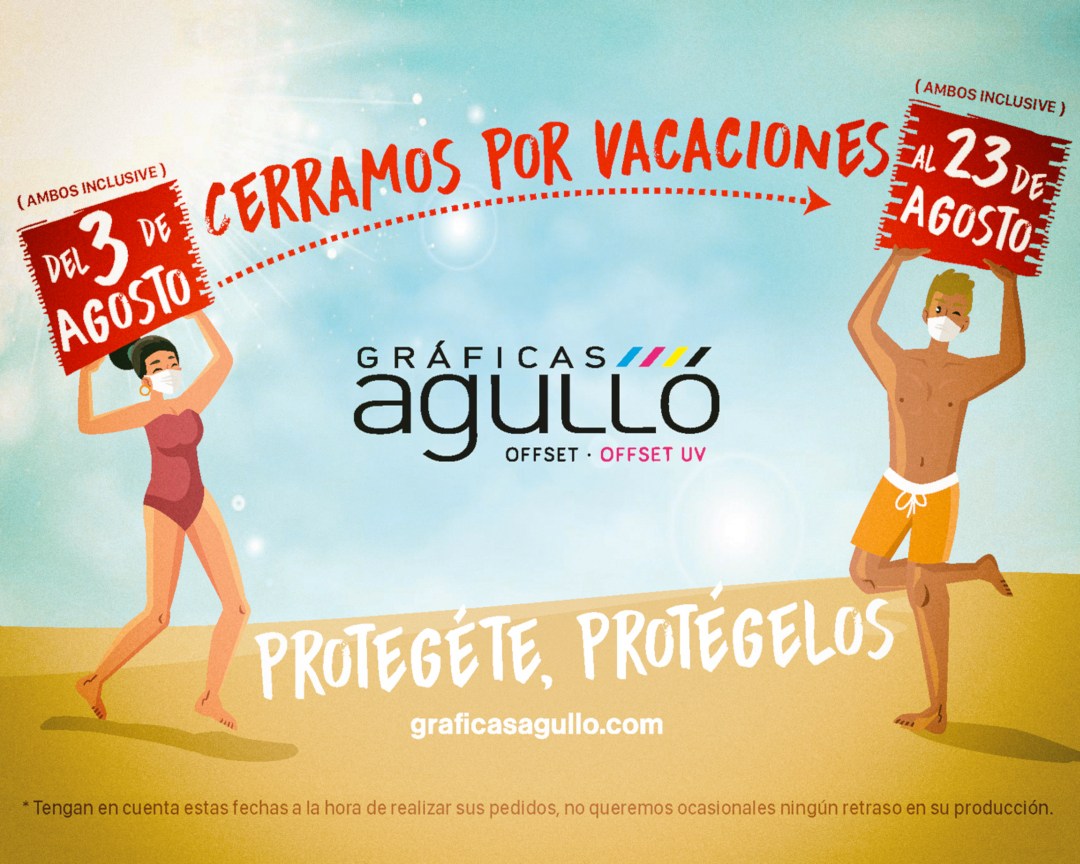 Banner Vacaciones en Gráficas Agullóp